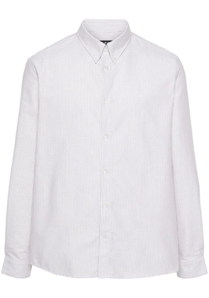 A.P.C. embroidered-logo striped shirt - Neutrals