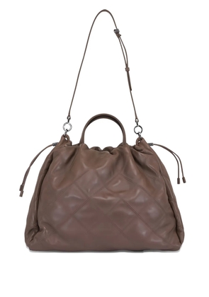 Brunello Cucinelli large Mellow leather tote bag - Brown