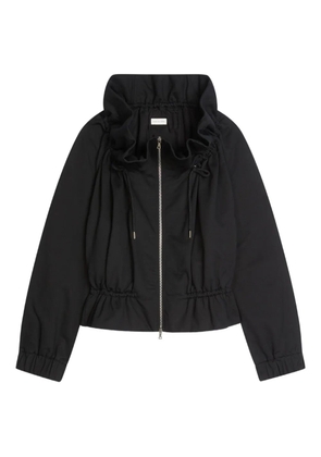 DRIES VAN NOTEN ruffled-neck zip-up jacket - Black