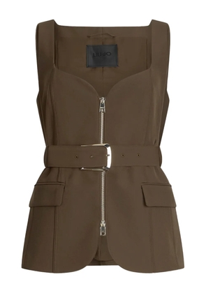LIU JO sweetheart-neckline belted waistcoat - Green