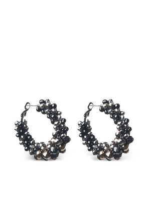 Peserico beaded hoop earrings - Brown