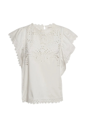 MARANT ÉTOILE Broderie anglaise ruffled top - White