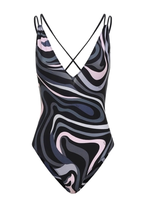 PUCCI cross-back swirl swimsuit - Black