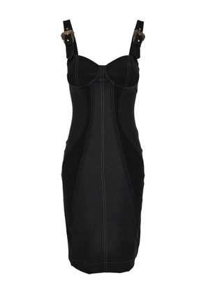 Versace Jeans Couture buckle-embellished seam-detail dress - Black