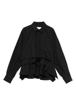 sacai layered ruffled shirt - Black
