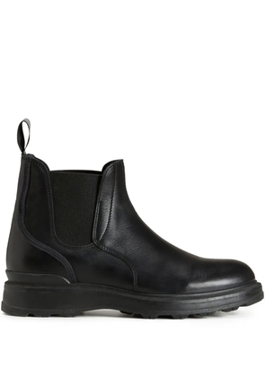 Woolrich elastic-panelled leather boots - Black