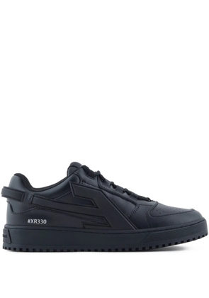 Emporio Armani maxi-logo leather sneakers - Black