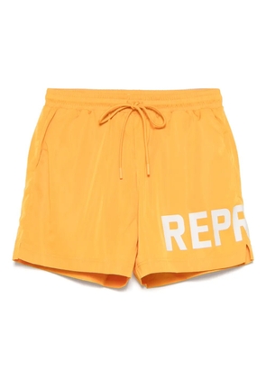 Represent logo-print swim shorts - Yellow