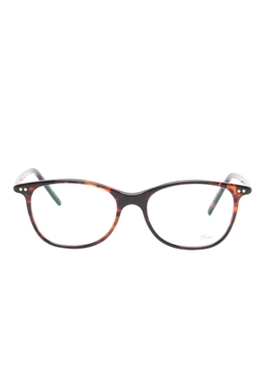 Lunor rectangle-frame havana-pattern glasses - Brown
