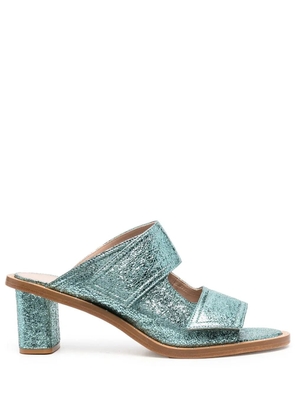 Scarosso Kristy metallic 60mm leather sandals - Green