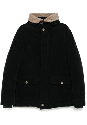 Brunello Cucinelli corduroy single breasted coat - Black