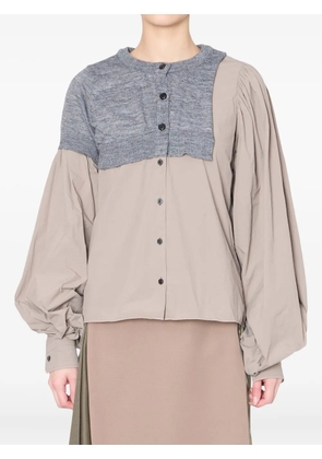 Kolor gathered-panel wool top - Neutrals
