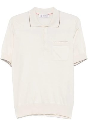 Brunello Cucinelli contrast-trim polo shirt - Neutrals