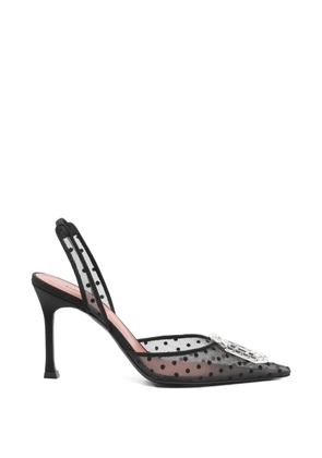 Amina Muaddi polka-dot heeled pumps - White