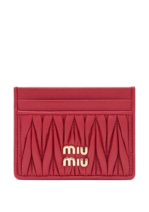 Miu Miu logo quilted cardholder - Red