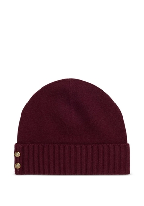Lauren Ralph Lauren ribbed button beanie hat - Red