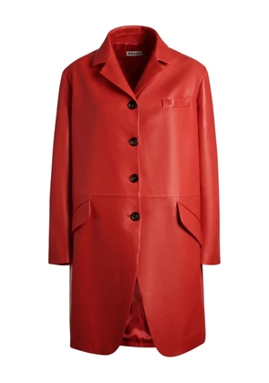 Bally buttoned leather coat - Red