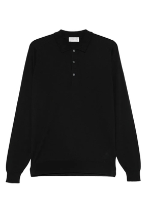 John Smedley long-sleeved polo shirt - Black