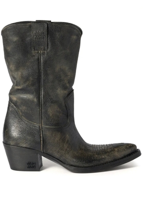 Miu Miu leather boots - Brown