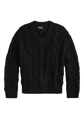Polo Ralph Lauren cable-knit V-neck pullover sweater - Black