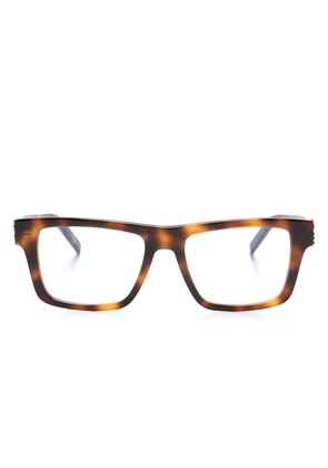 Saint Laurent Eyewear tortoiseshell square-frame glasses - Brown
