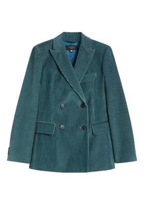 Weekend Max Mara ribbed corduroy-texture double-breasted blazer - Blue