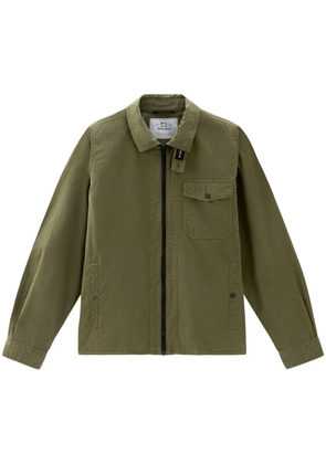 Woolrich gabardine-weave shirt jacket - Green