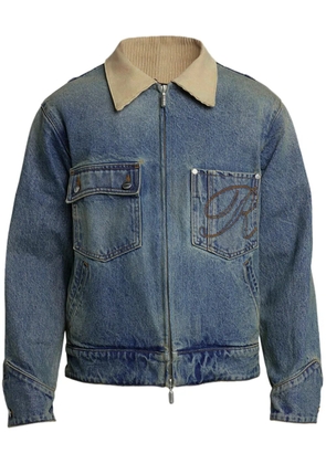 RHUDE western-style zip-up denim jacket - Blue