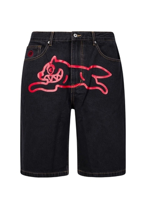 ICECREAM Running Dog denim shorts - Black