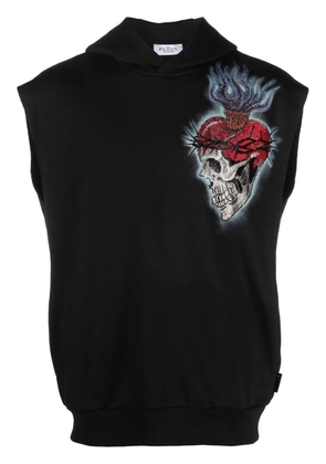 Philipp Plein Love Tattoo sleeveless hoodie - Black