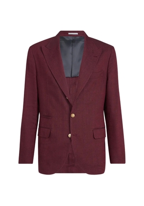 Brunello Cucinelli chevron peak-lapels blazer - Red