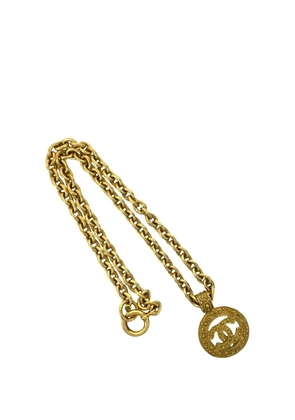 CHANEL Pre-Owned 1994 CC Gold Plated Medallion Chain Necklace costume necklace