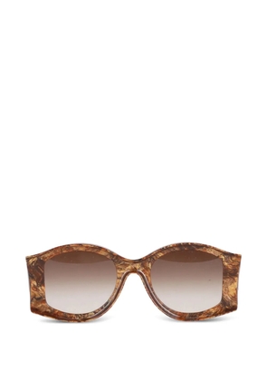 Loewe Pre-Owned x Paula's round logo sunglasses - Brown
