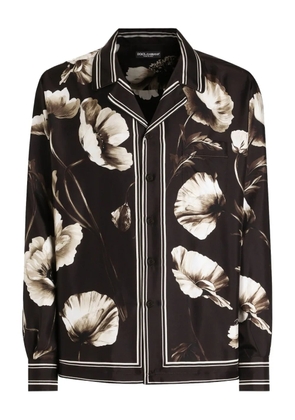 Dolce & Gabbana poppy-print shirt - Brown
