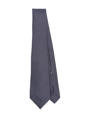 Canali geometric-pattern silk tie - Blue