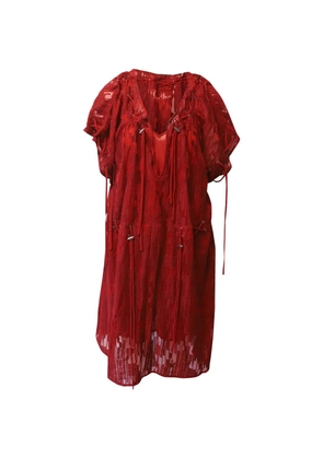 IRO lace-up textured midi dress