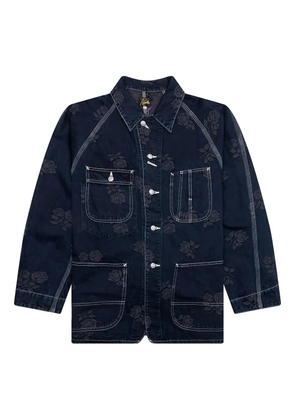 Needles rose-embroidered denim jacket - Black
