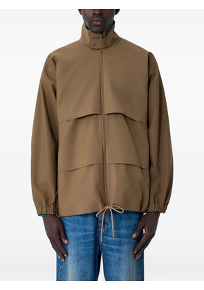 Lacoste stand-collar overlay lightweight jacket - Brown