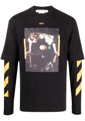 Off-White Caravaggio painting Arrows-print top - Black