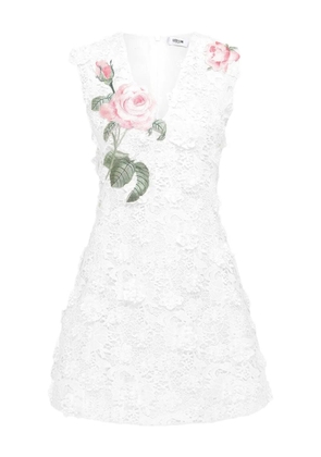 Leo Lin Briana rose-embroidery lace dress - White