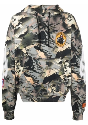 Heron Preston camouflage-print hoodie - Green