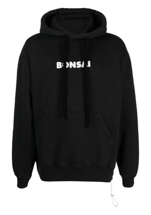 Bonsai logo-print cotton hoodie - Black