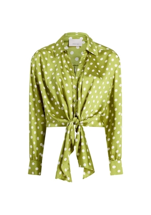 Cinq A Sept Marianna polka dot top - Green