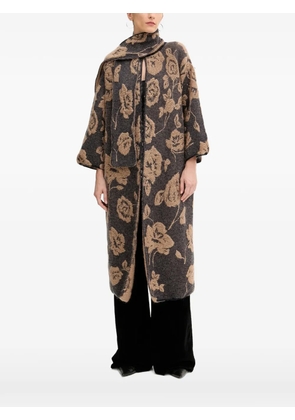 Liviana Conti Matthew floral-intarsia coat - Grey