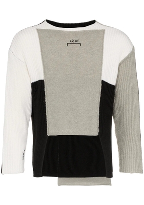 A-COLD-WALL* panelled asymmetric merino blend jumper - Black