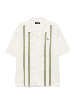 Fred Perry logo-embroidered striped shirt - Neutrals