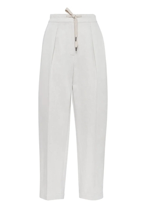 Brunello Cucinelli straight-leg gabardine trousers - Neutrals