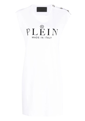 Philipp Plein logo print T-shirt dress - White