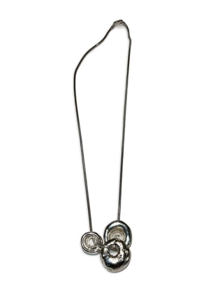 Nina circle-pendant necklace - Silver