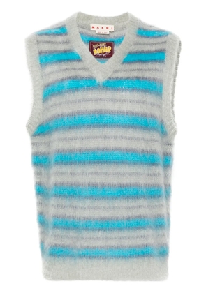Marni striped-pattern knitted vest - Blue